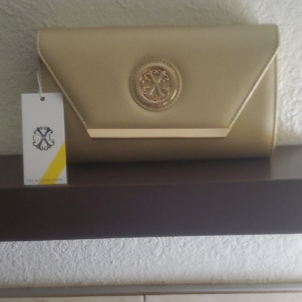 Christian Lacroix Gold  and Gold  Hardware Clutch
